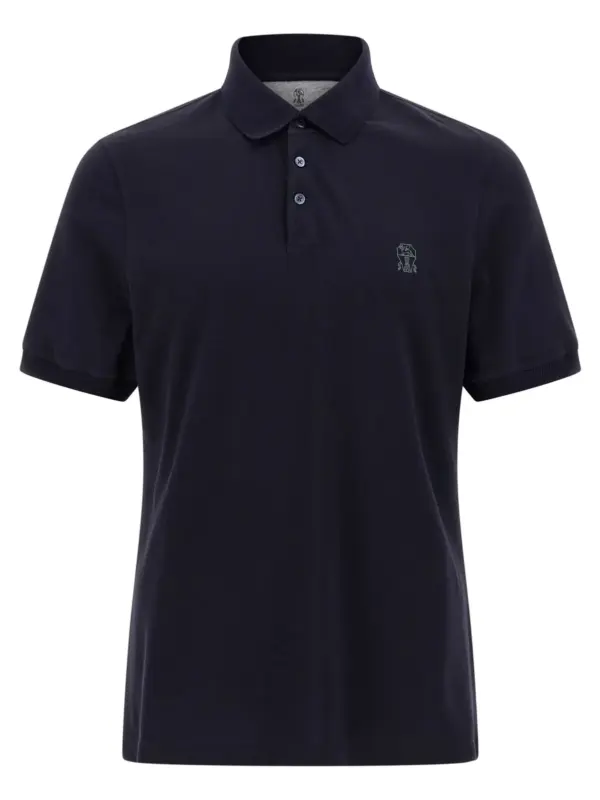 Piqué polo shirt BRUNELLO CUCINELLI Blue