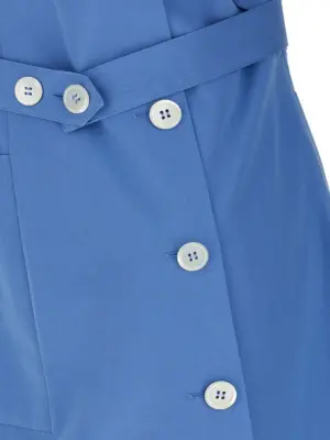 Deconstructed mini dress 100% cotton MIU MIU Light Blue