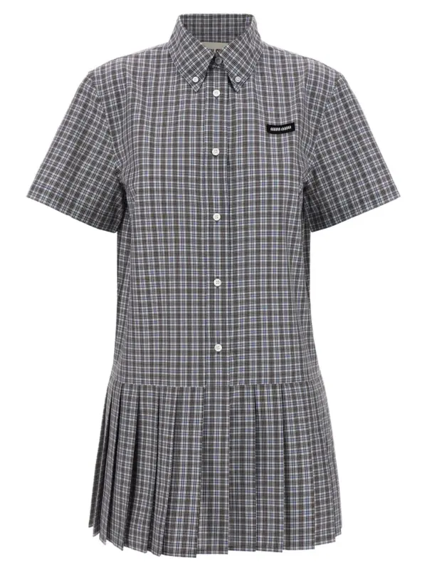 Pleated dress MIU MIU Multicolor