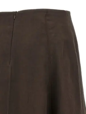 'Circle' skirt 100% silk BRUNELLO CUCINELLI Brown