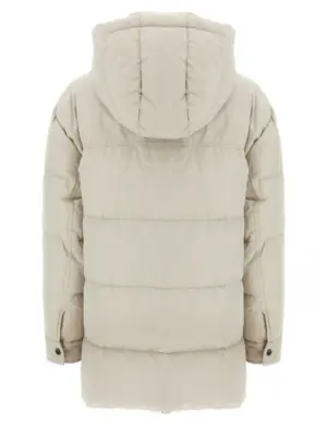 Knitted neck down jacket Woman BRUNELLO CUCINELLI Beige