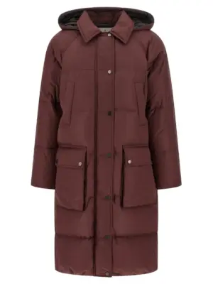 'Shiny Zipper Pull' down jacket BRUNELLO CUCINELLI Bordeaux
