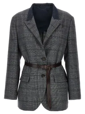 Monile houndstooth blazer MG5227391PC4227 BRUNELLO CUCINELLI Gray