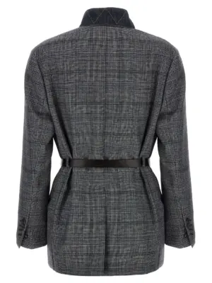 Monile houndstooth blazer Woman BRUNELLO CUCINELLI Gray