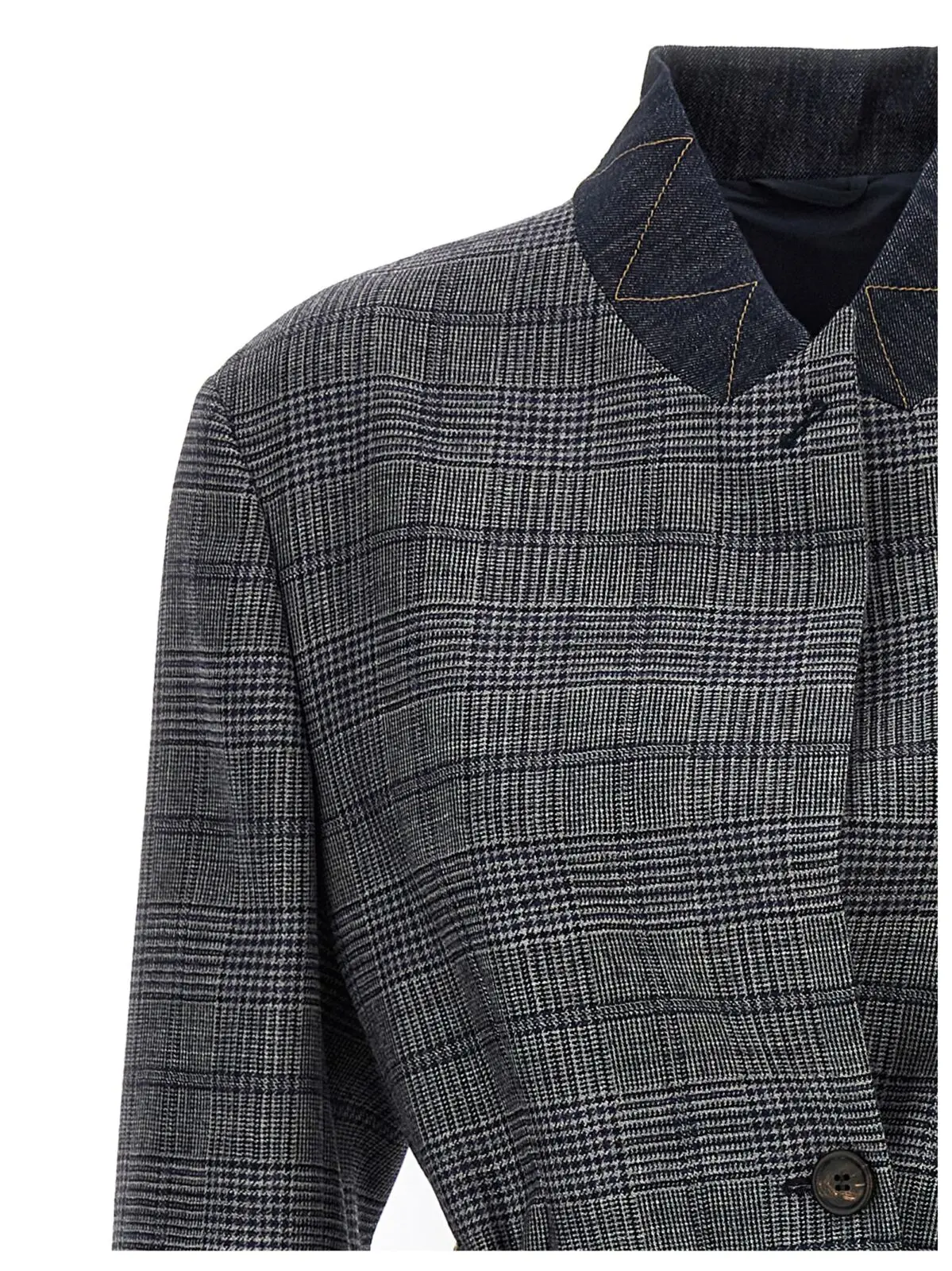 Блейзер у гусину лапку Monile Brunello Cucinelli Сірий 4 Monile houndstooth blazer 100% virgin wool BRUNELLO CUCINELLI Gray