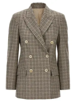 Blazer check Monile BRUNELLO CUCINELLI Beige