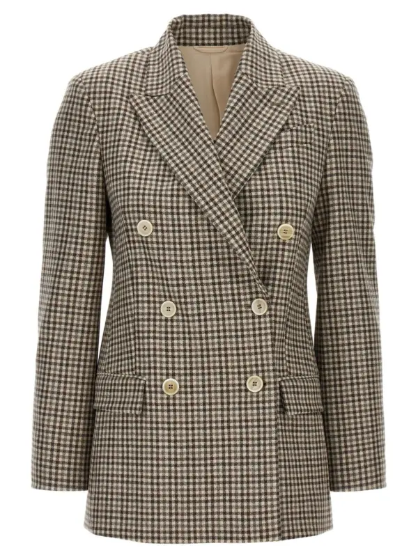 Blazer check Monile BRUNELLO CUCINELLI Beige
