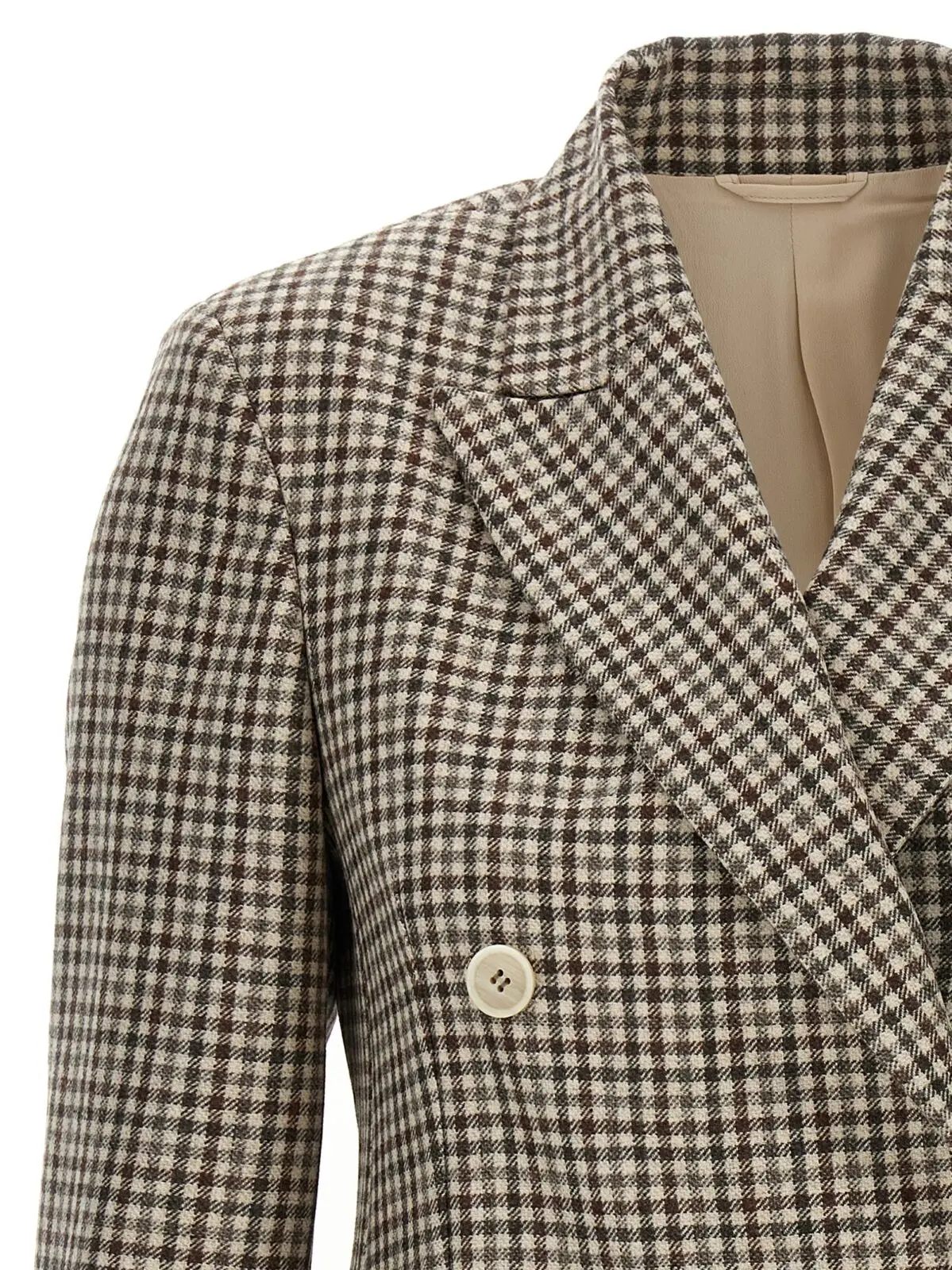 Піджак у клітинку Monile Brunello Cucinelli Бежевий 3 Blazer check Monile Woman BRUNELLO CUCINELLI Beige