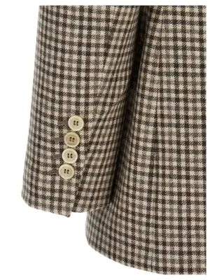 Blazer check Monile 100% virgin wool BRUNELLO CUCINELLI Beige