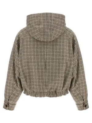 'Shiny Zipper Pull' check jacket MG5237690PC001 BRUNELLO CUCINELLI Beige