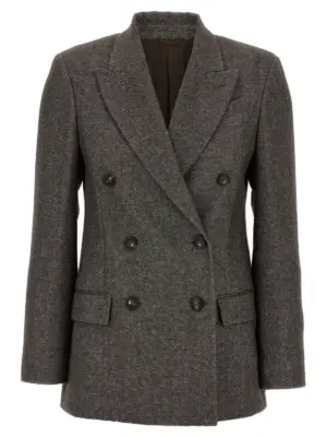 Blazer tweed Monile BRUNELLO CUCINELLI Brown