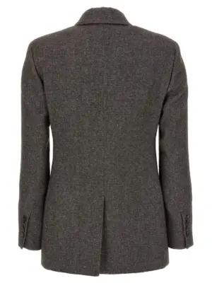 Blazer tweed Monile MG5277047PC103 BRUNELLO CUCINELLI Brown