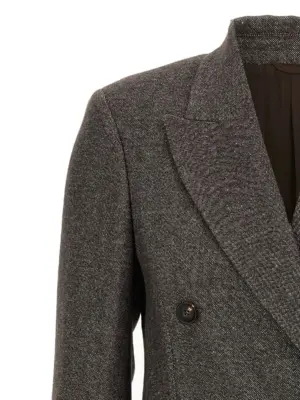 Blazer tweed Monile Woman BRUNELLO CUCINELLI Brown