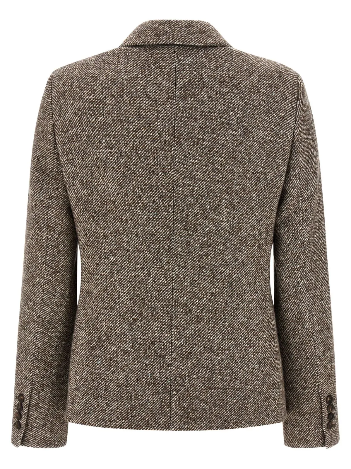 Піджак двобортний із шовковою сумішшю Brunello Cucinelli Коричневий 2 Double-breasted silk blend blazer MG5317329C6321 BRUNELLO CUCINELLI Brown