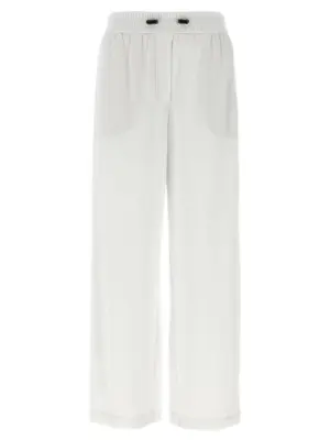 Piqué cotton joggers BRUNELLO CUCINELLI White