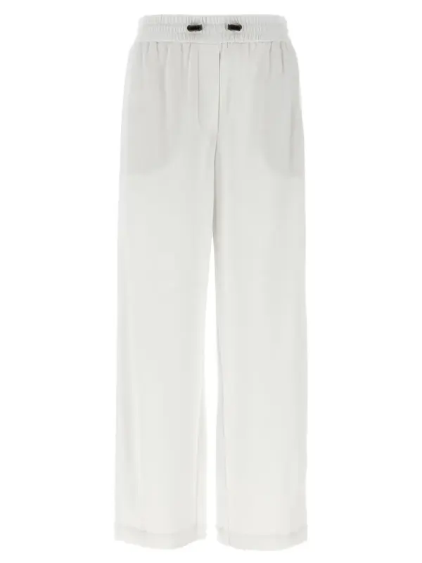 Piqué cotton joggers BRUNELLO CUCINELLI White