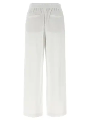 Piqué cotton joggers MG927VD299C7220 BRUNELLO CUCINELLI White