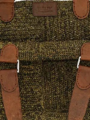 'Miray' shopping bag 100% raffia IBELIV Green