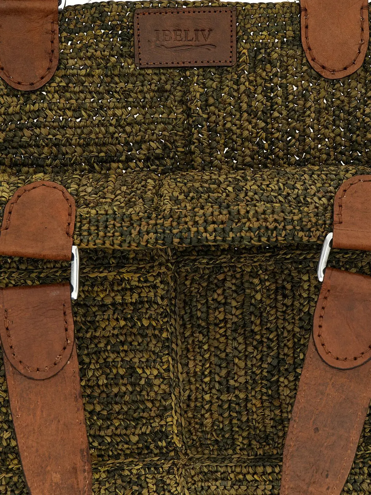 Сумка шопер Ibeliv Miray Зелена 4 'Miray' shopping bag 100% raffia IBELIV Green