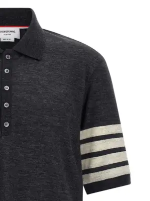 '4Bar' polo shirt Man THOM BROWNE Gray