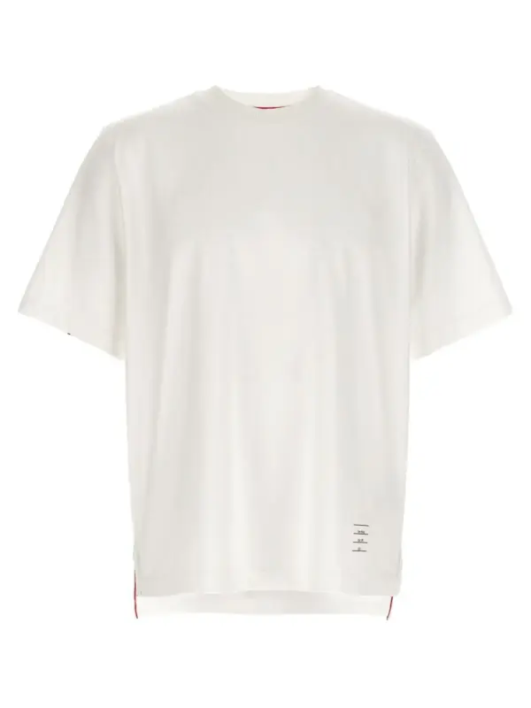 'RWB Knit Trim' T-shirt THOM BROWNE White