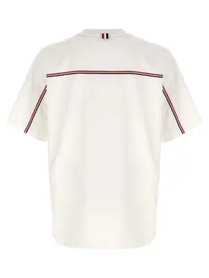 'RWB Knit Trim' T-shirt MJS288A00042100 THOM BROWNE White