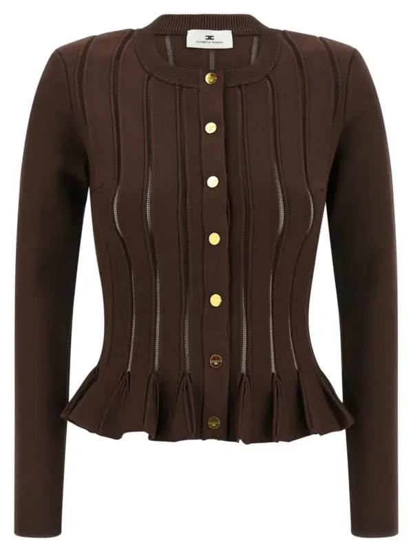 Cardigan trama à jour ELISABETTA FRANCHI Brown