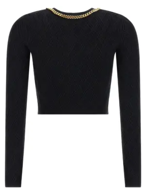 Jewel zip puller cardigan MK29B56E2110 ELISABETTA FRANCHI Black