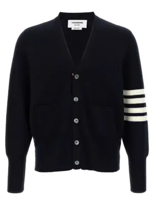 '4-Bar' Wool cardigan THOM BROWNE Blue