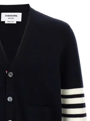 '4-Bar' Wool cardigan Man THOM BROWNE Blue