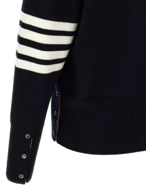 '4-Bar' Wool cardigan 100% virgin wool THOM BROWNE Blue
