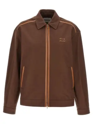 Logo patch blouson MIU MIU Brown