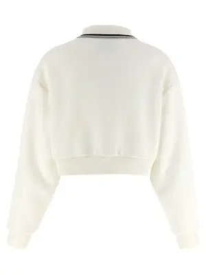 Piquet short bomber jacket ML1270SOOO17LNF0009 MIU MIU White
