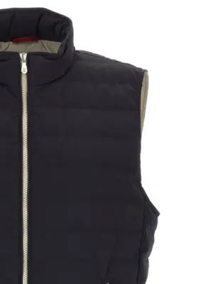 Quilted vest Man BRUNELLO CUCINELLI Blue