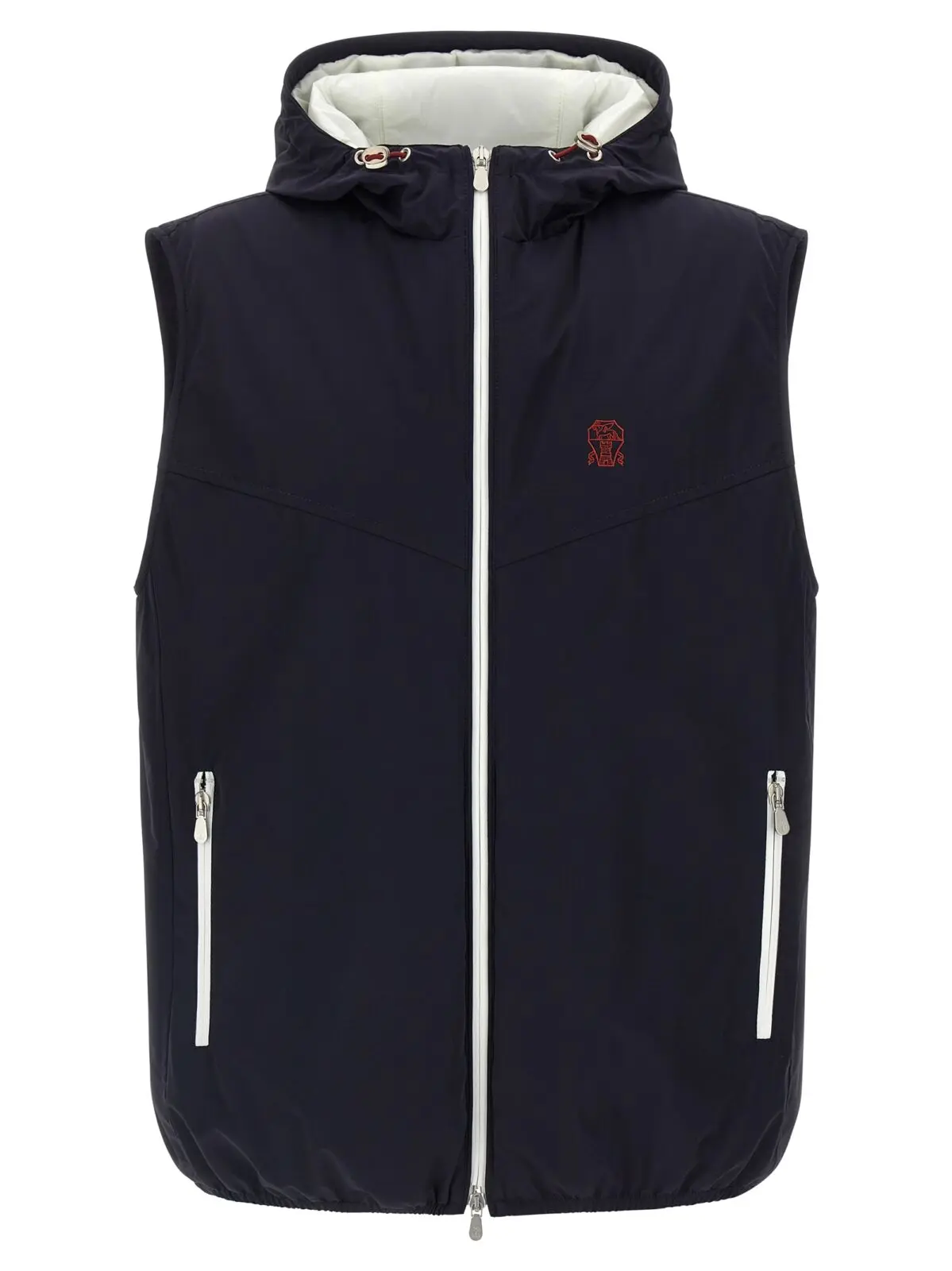 Жилет Brunello Cucinelli з капюшоном Синій 1 Hooded vest BRUNELLO CUCINELLI Blue