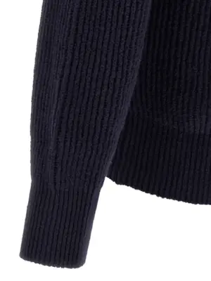 Shawl neck cardigan 100% cotton BRUNELLO CUCINELLI Blue