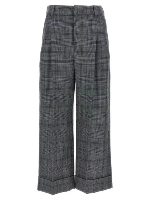 Pied de poule wool pants BRUNELLO CUCINELLI Gray
