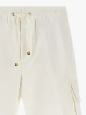 Cargo pocket bermuda shorts Man BRUNELLO CUCINELLI White