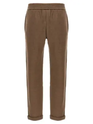'Shiny Pocket Detail' joggers MP828SB899C9122 BRUNELLO CUCINELLI Brown