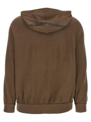 'Shiny Trims' hoodie MP828SM606C9122 BRUNELLO CUCINELLI Brown