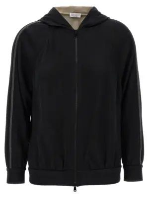 'Shiny Trims' hoodie BRUNELLO CUCINELLI Black