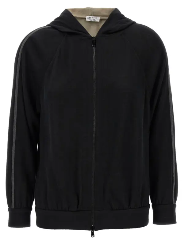 'Shiny Trims' hoodie BRUNELLO CUCINELLI Black