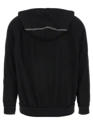 'Shiny Trims' hoodie MP828SM606C9185 BRUNELLO CUCINELLI Black