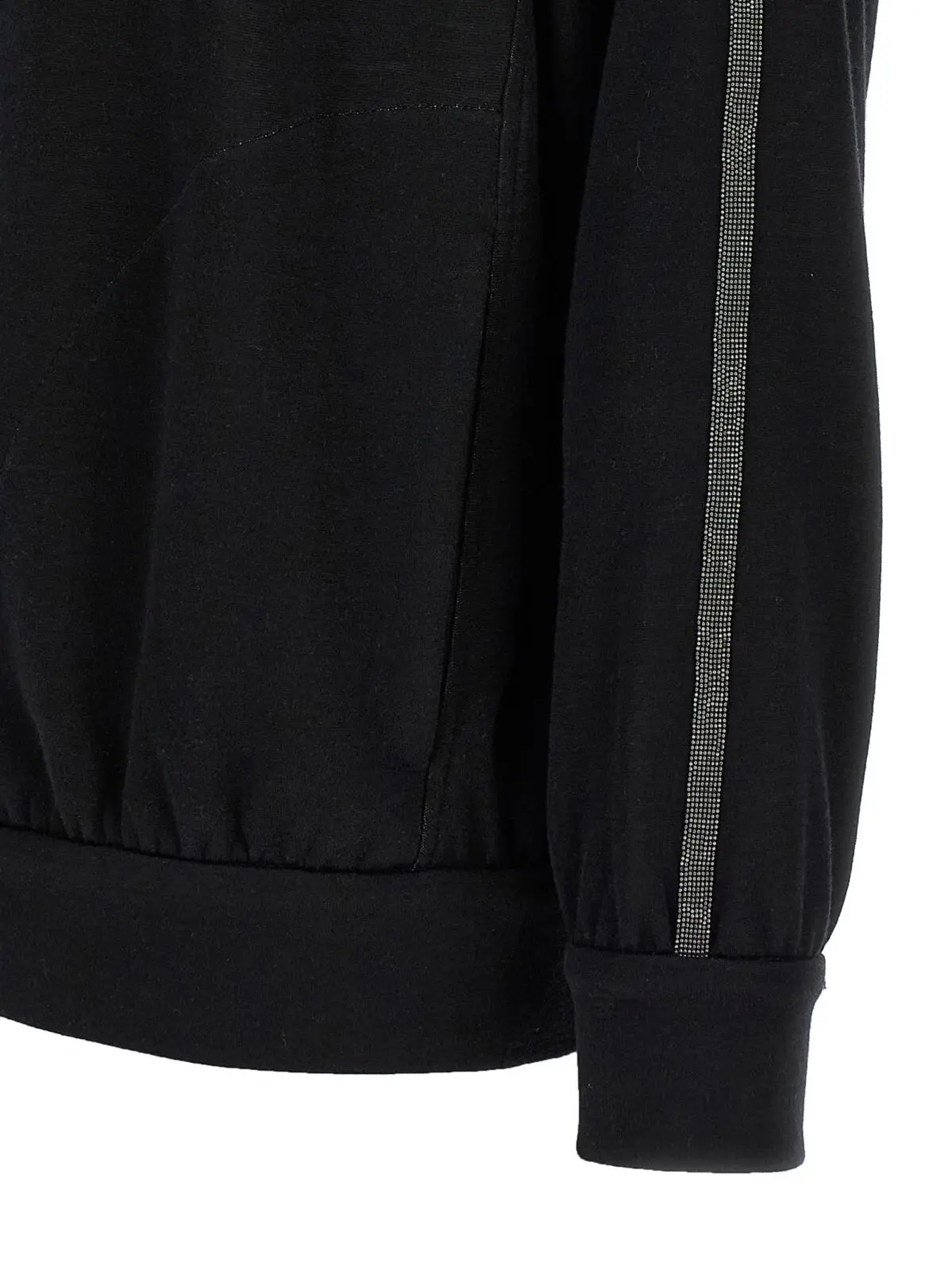 Худі Shiny Trims Brunello Cucinelli Чорний 4 'Shiny Trims' hoodie 67% cotton 31% silk 2% polyamide BRUNELLO CUCINELLI Black