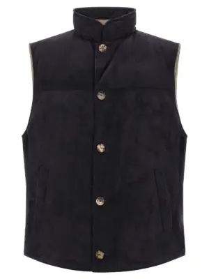 Suede vest BRUNELLO CUCINELLI Blue