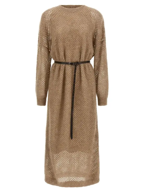 'Dazzling Net' dress BRUNELLO CUCINELLI Beige