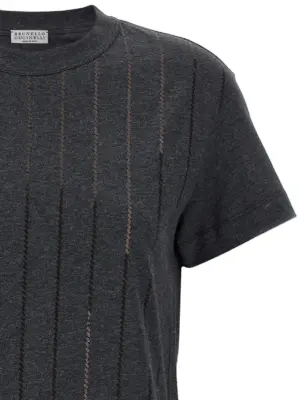 Micro sequin t-shirt Woman BRUNELLO CUCINELLI Gray