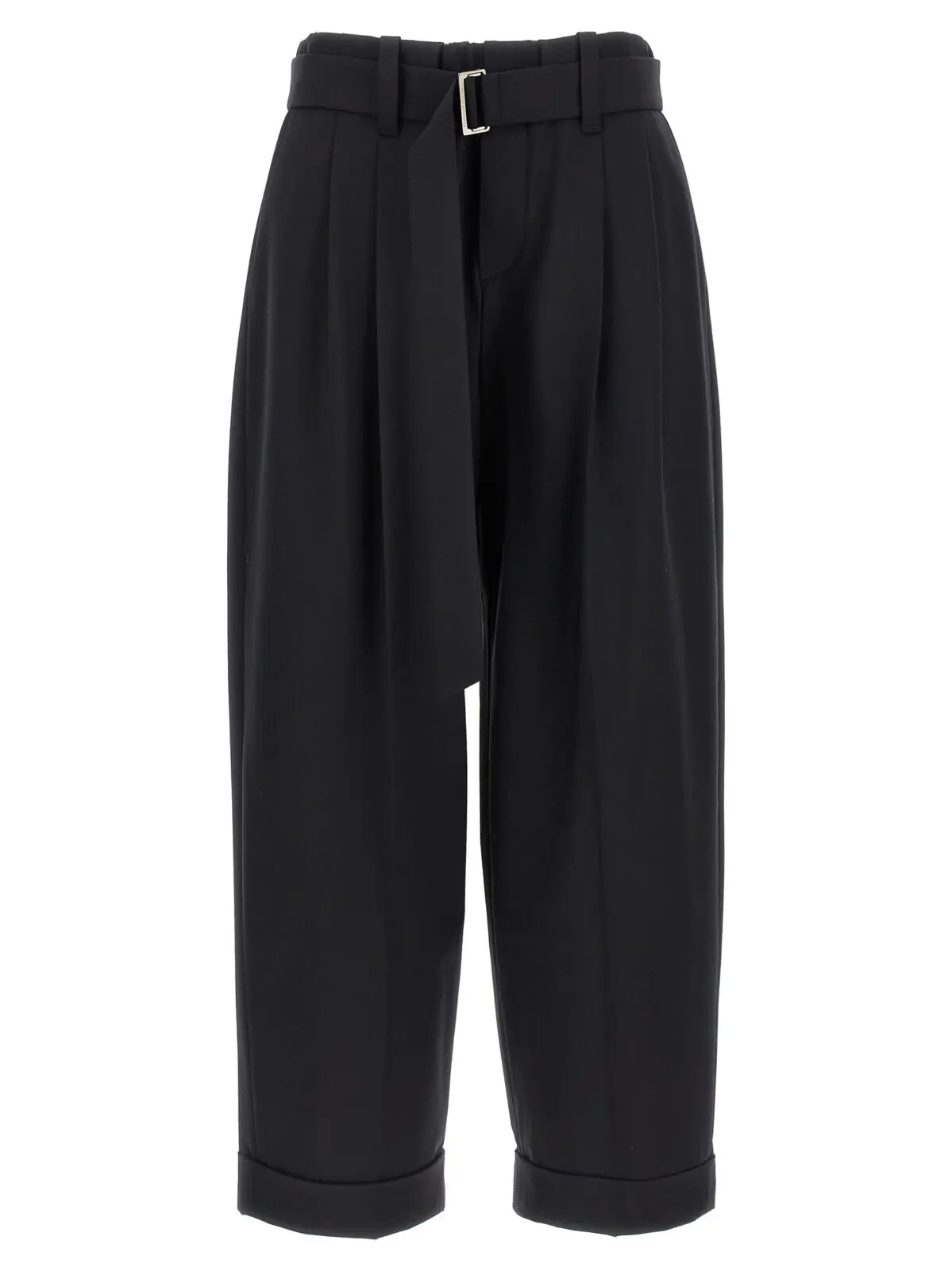 Штани вовняні з поясом Brunello Cucinelli Чорні 1 Belt wool pants BRUNELLO CUCINELLI Black