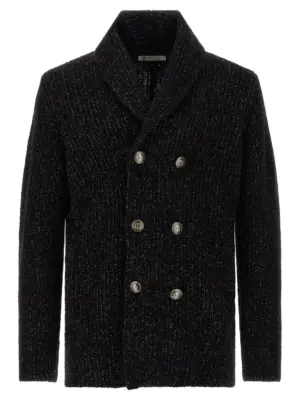 Double-breasted cardigan BRUNELLO CUCINELLI Black