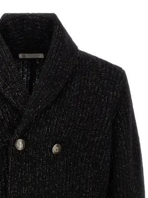 Double-breasted cardigan Man BRUNELLO CUCINELLI Black